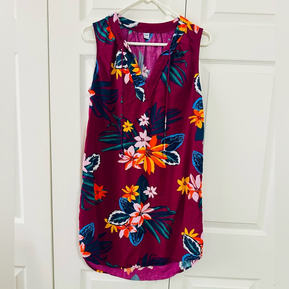 Old Navy Floral Mini Dress - Purple and Orange